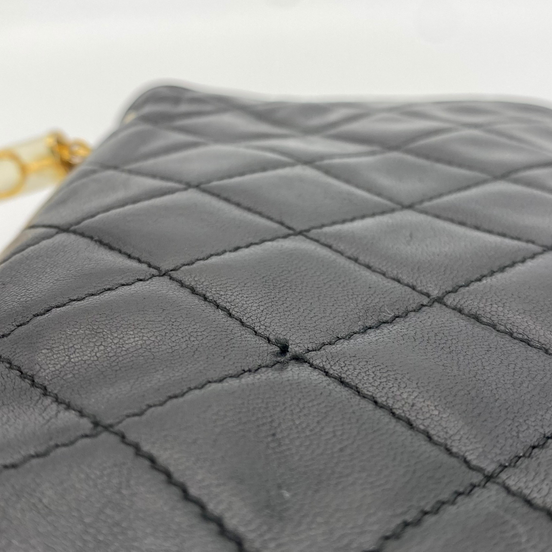 Ritsu, 1 Series Matelasse Black Lambskin with seal and card