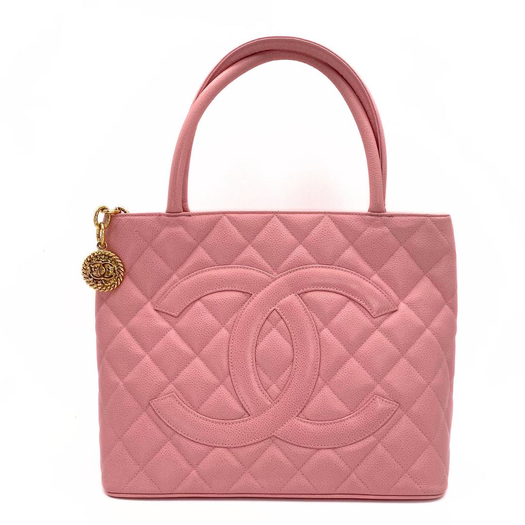 Dami, 8 Series Medallion Tote Reissue Pink Caviar with seal and card