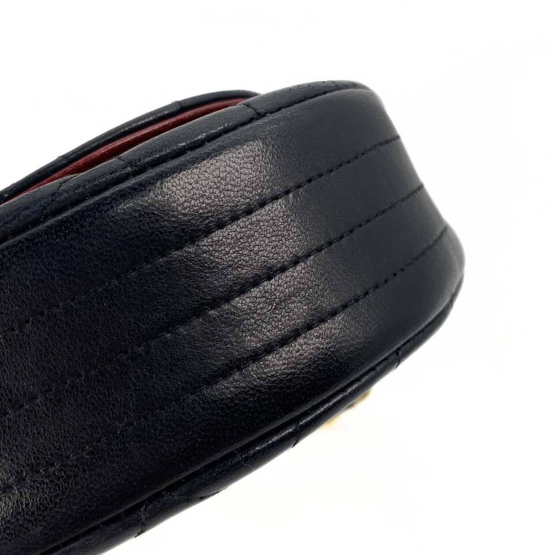 Gideon, 0 Series Semi Circle Black Lambskin with seal and card