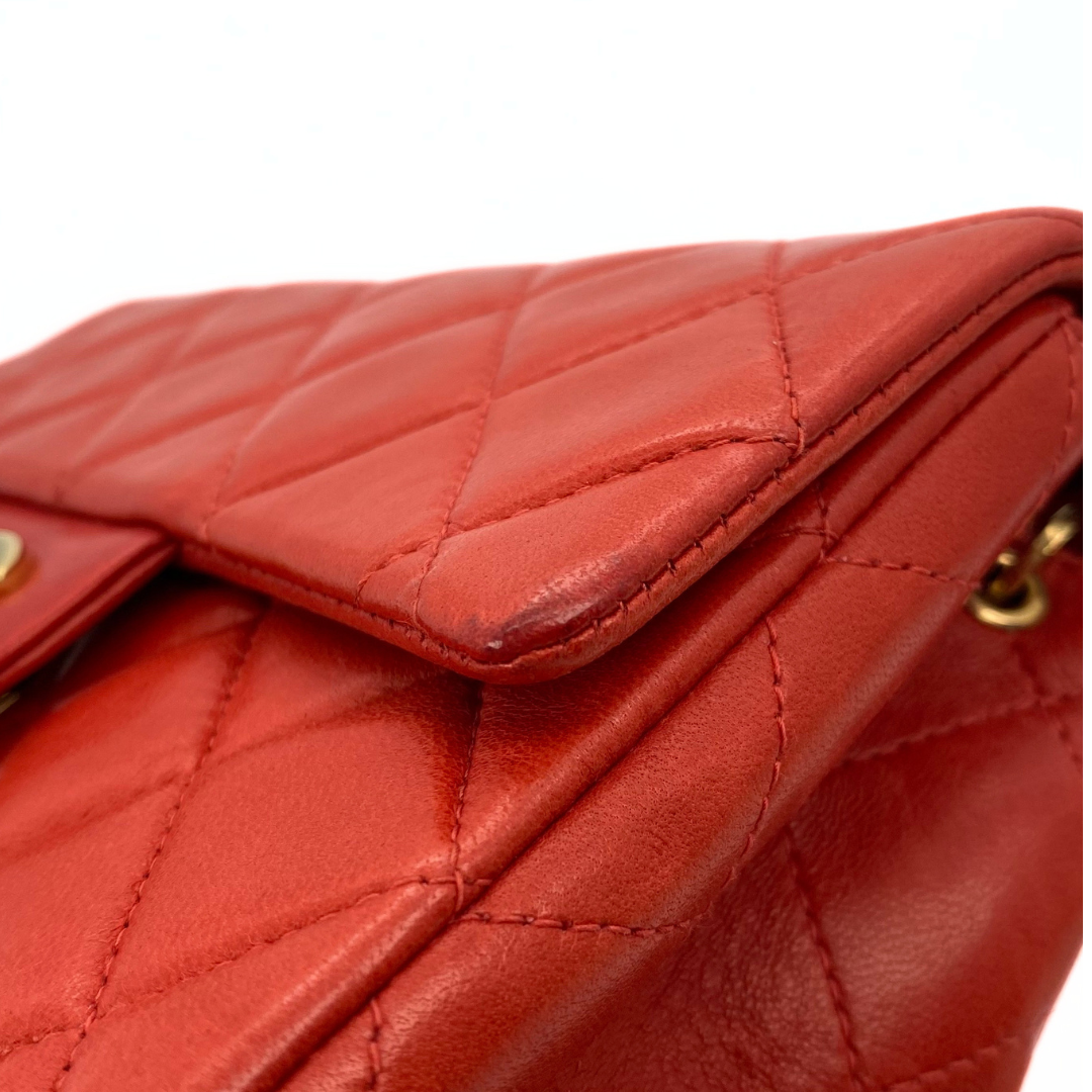 Lola, 6 Series Mini Square 17 Red Lambskin with seal only