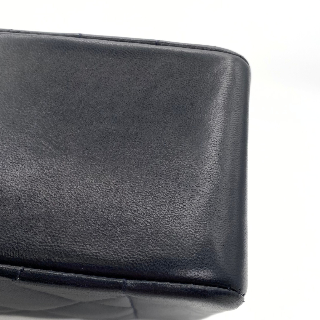 Ellis, 2 Series Medium Diana Navy Lambskin Gold Hardware with seal and card