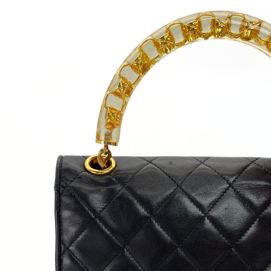 Ritsu, 1 Series Matelasse Black Lambskin with seal and card