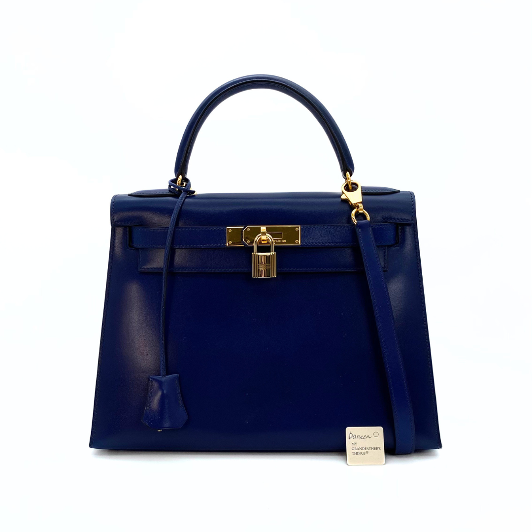 Daneen, 1992 Kelly 28 Blue Boxcalf with stamp 〇V