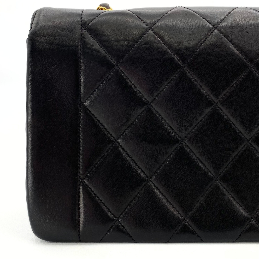 Solon, 3 Series Small Diana  Black Lambskin with seal only