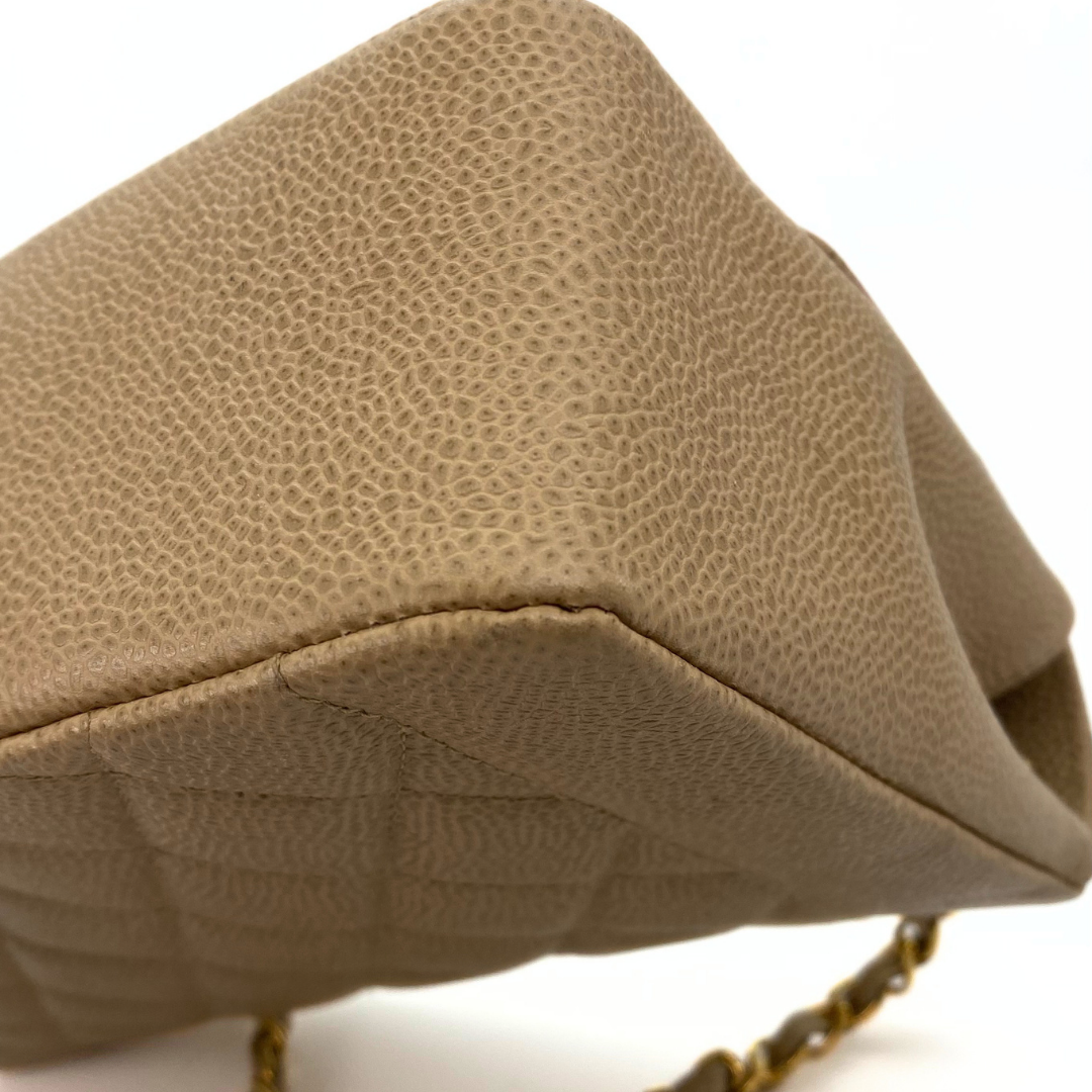 Gautier, 3 Series Medium Diana Beige Caviar with seal and card