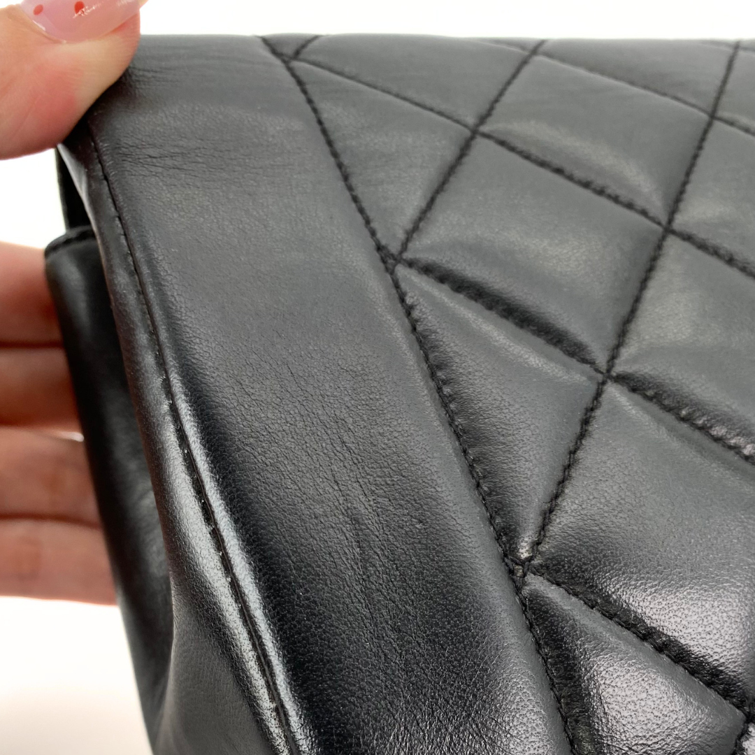 Kaori, 3 Series Small Diana Black Lambskin with seal and card