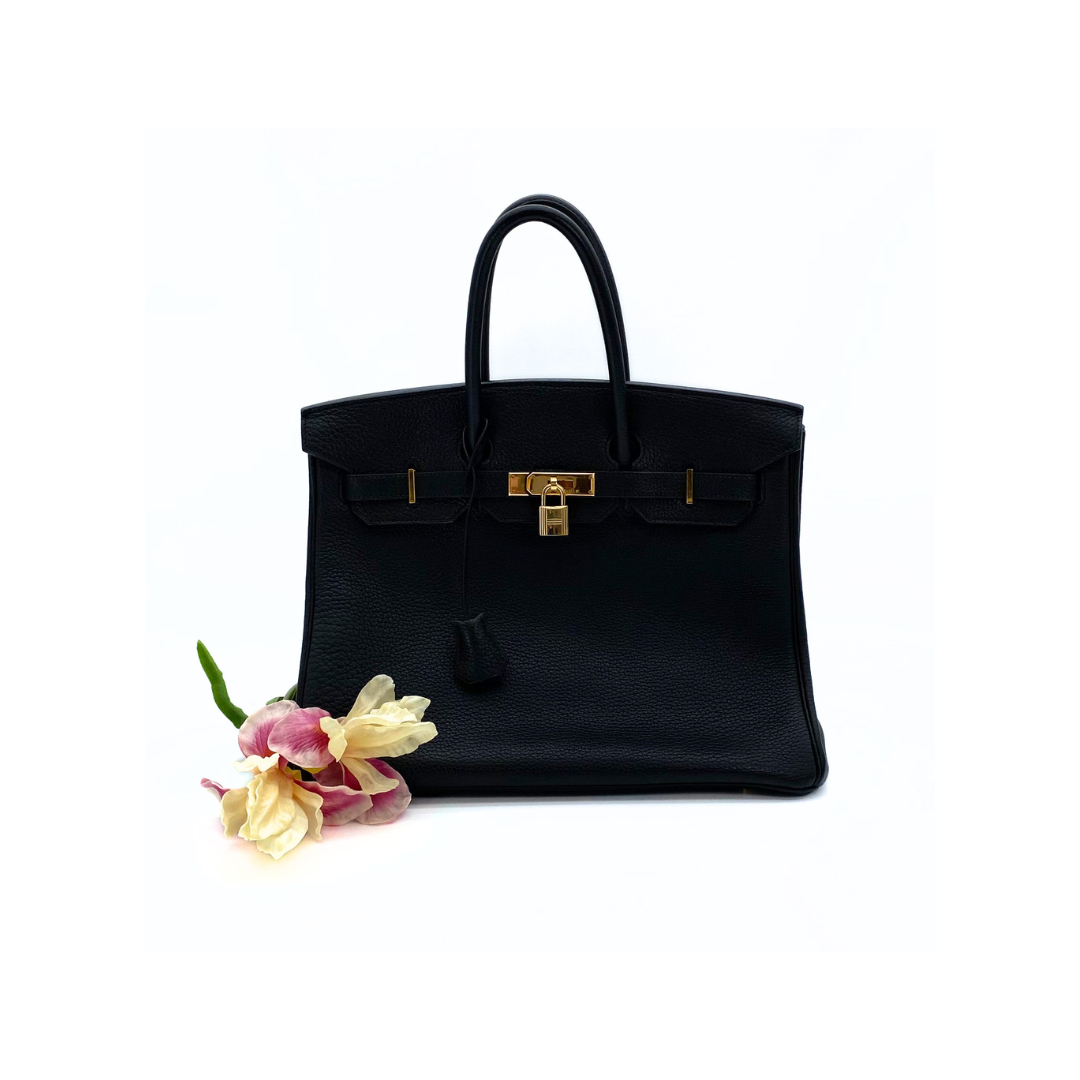 Tavian, 2000 Birkin 35 Black Togo with stamp □D