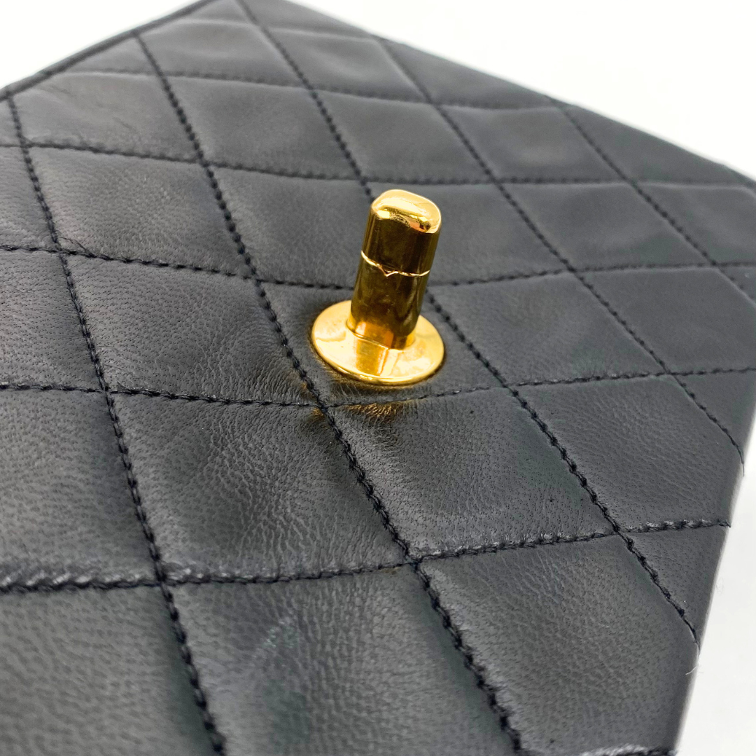 Genji, 2 Series Mini Square 17 Black Lambskin with seal and card