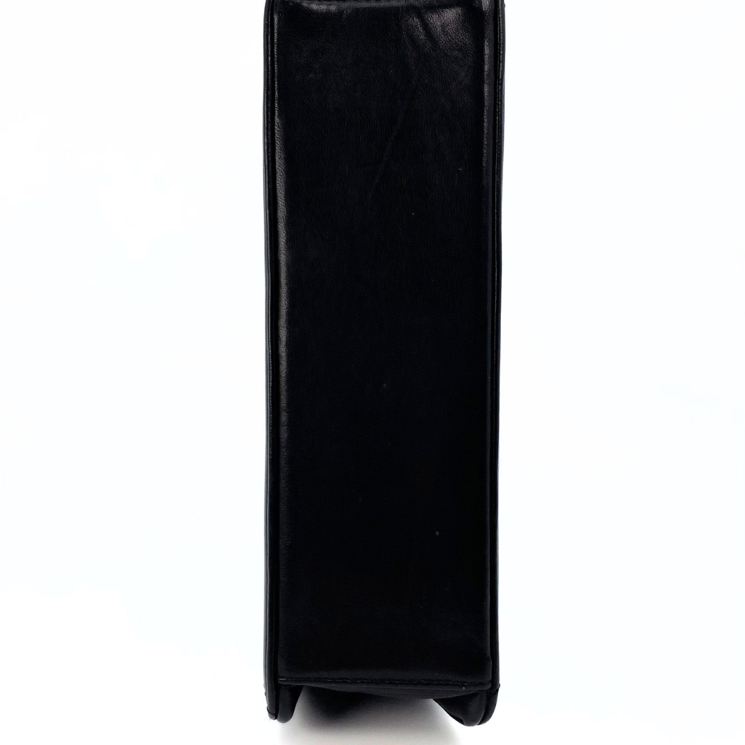 Xarena, 2 Series Curved Stitch Black Lambskin with seal and card