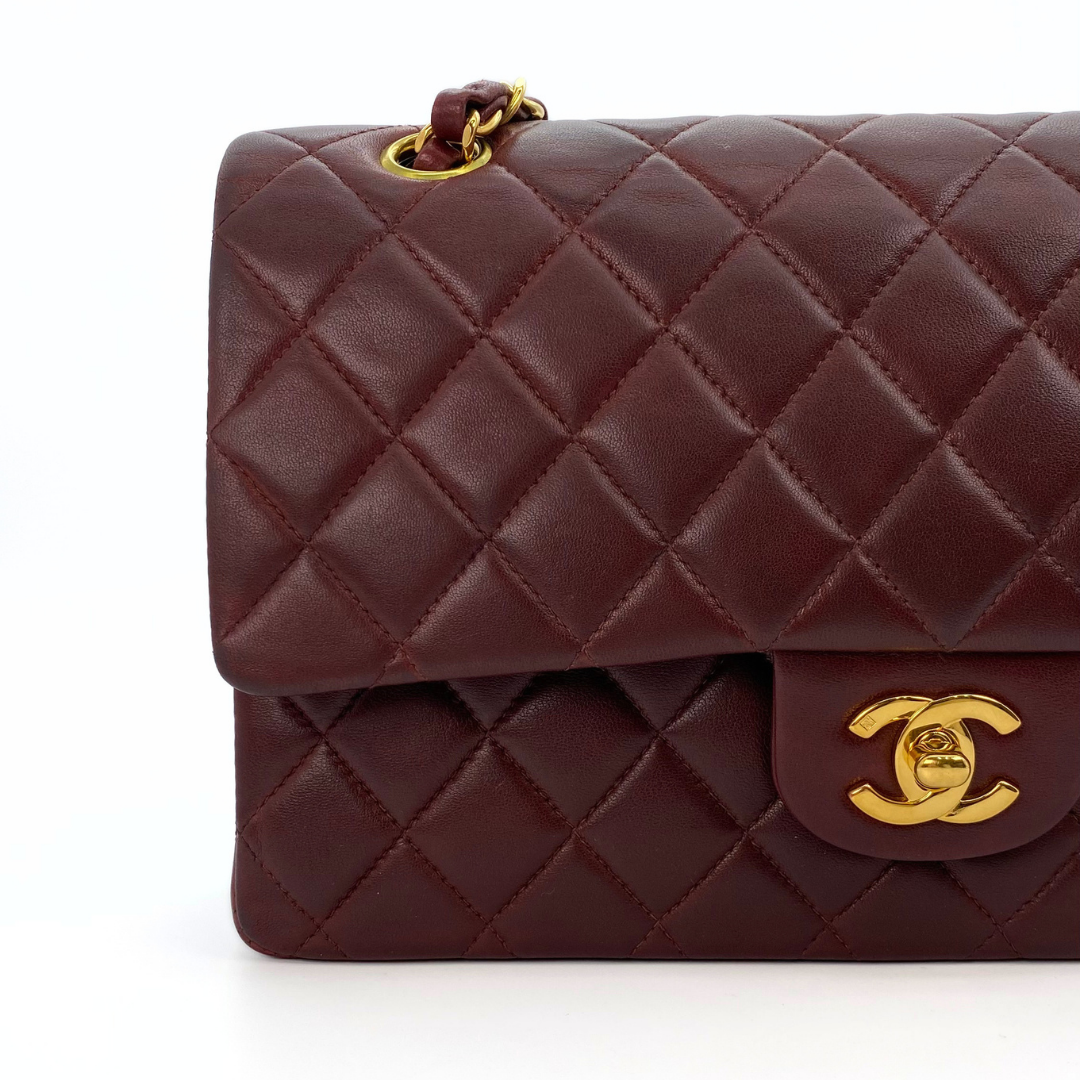Rune, 5 Series Medium Classic Flap Bordeaux Lambskin with seal only