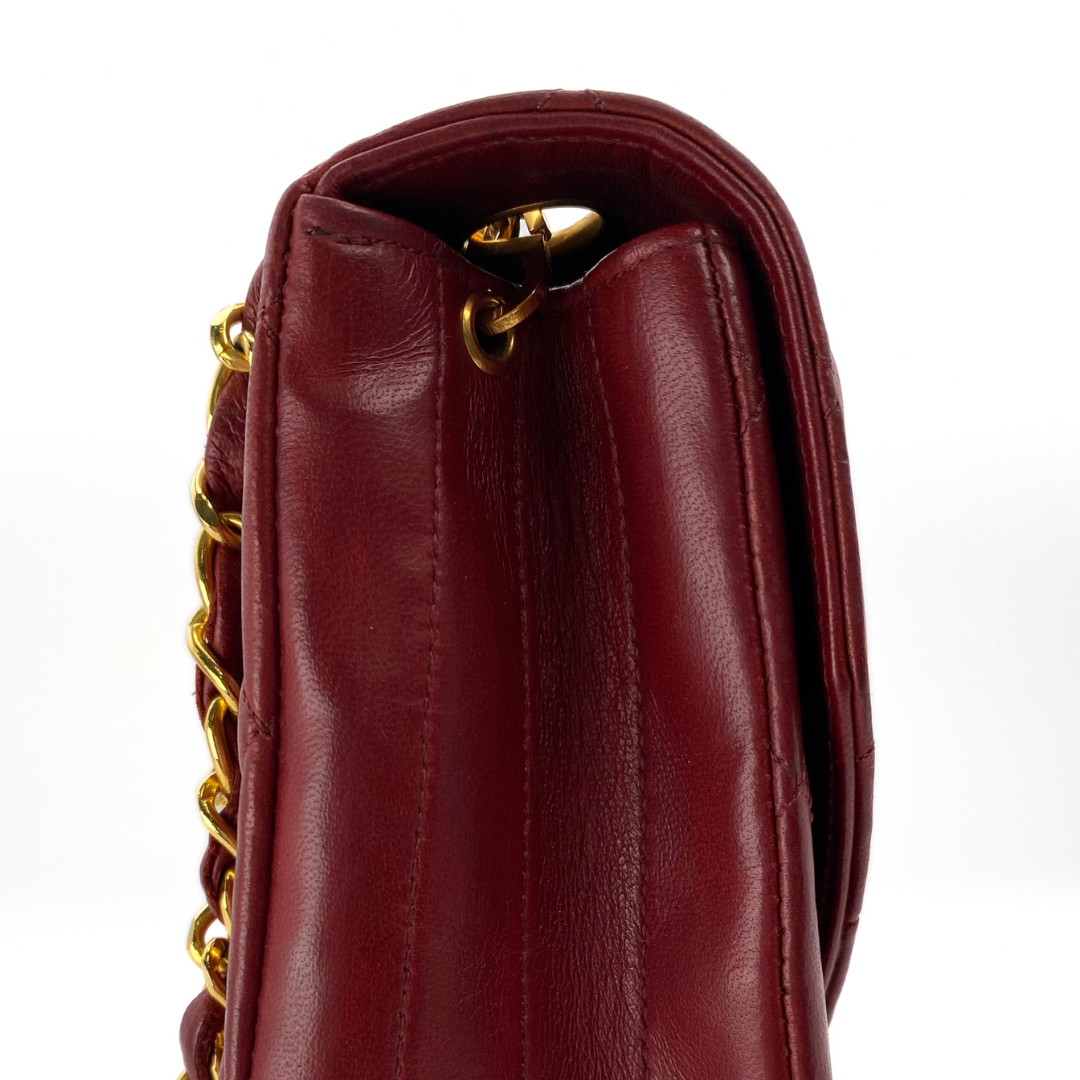 Evren, 1 Series Matelasse Bordeaux Lamb Gold Hardware with seal and card