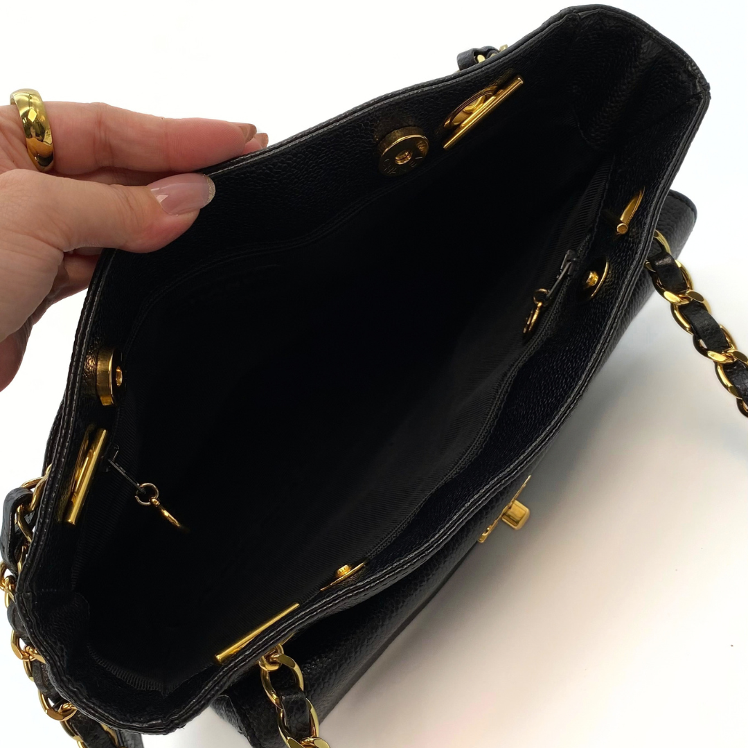 Natsuki, 4 Series Tote Black Caviar with seal and card