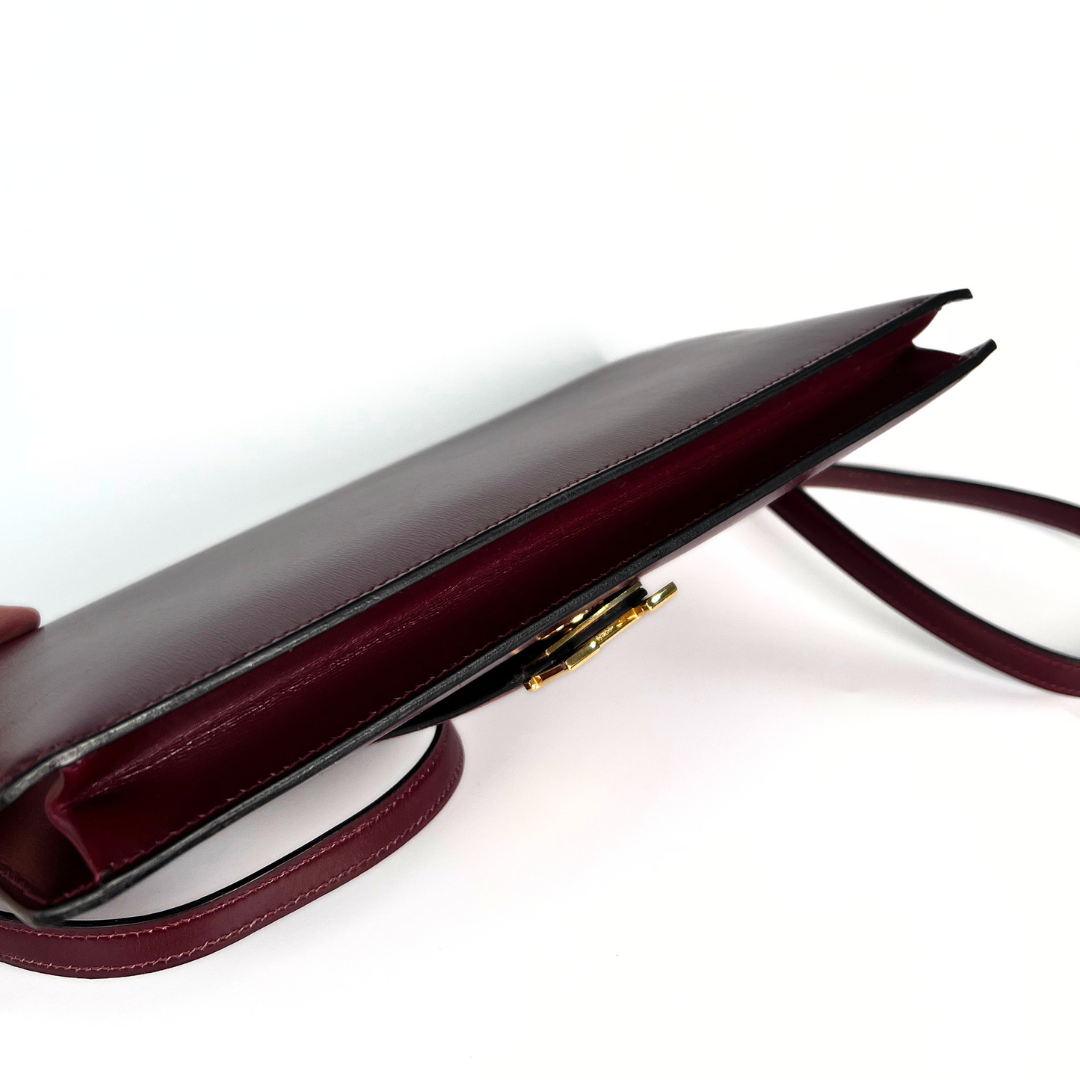 Benoula, 1985 Lydie Roue H Boxcalf Clutch wiith stamp  〇O