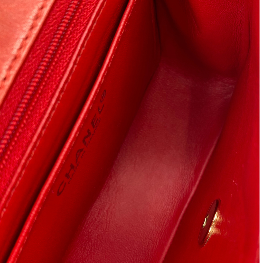 Lola, 6 Series Mini Square 17 Red Lambskin with seal only