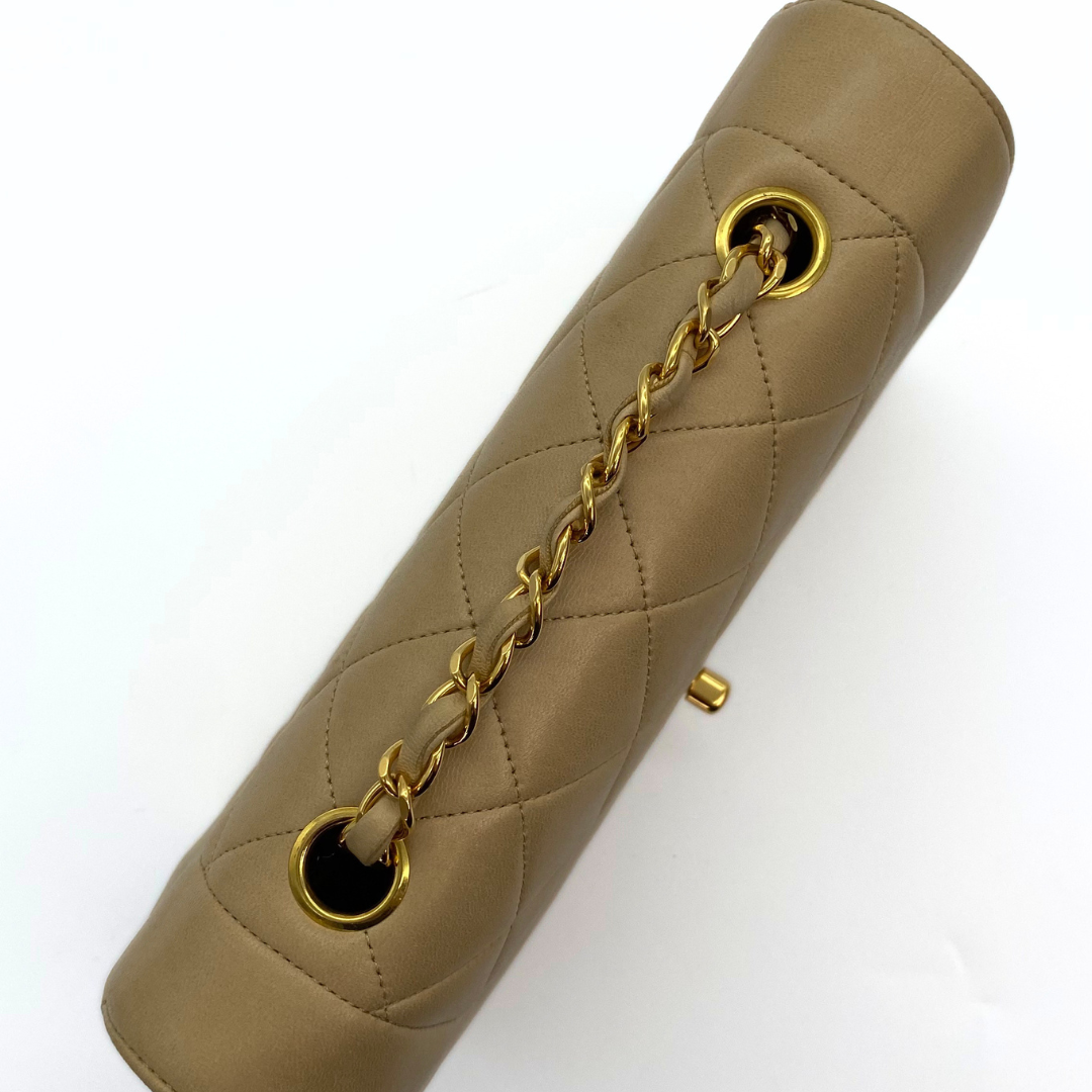 Omara, 2 Series Small Diana Beige Lambskin with seal and card