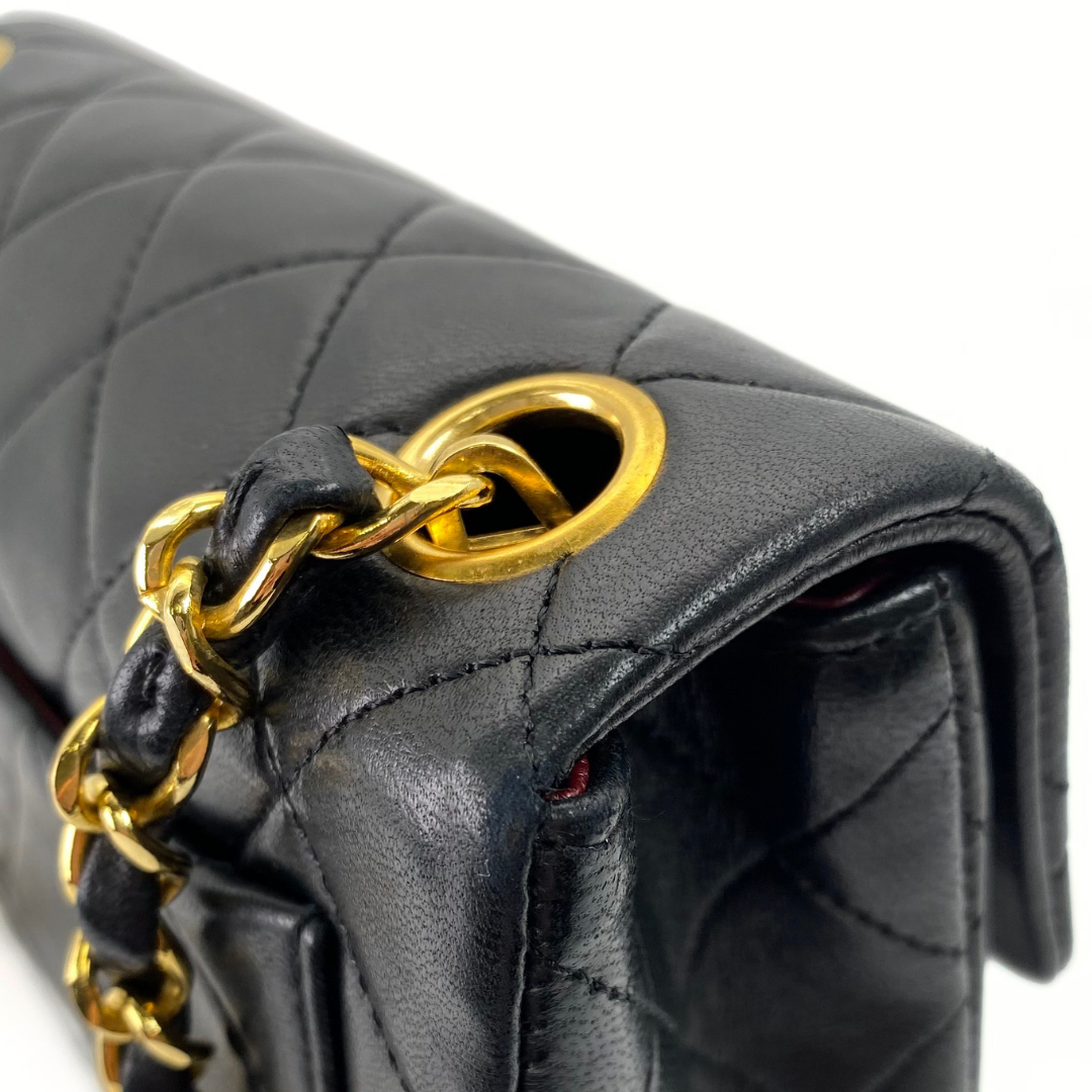 Tsubaki, 1 Series Mini Square 17cm Black Lambskin with seal and card