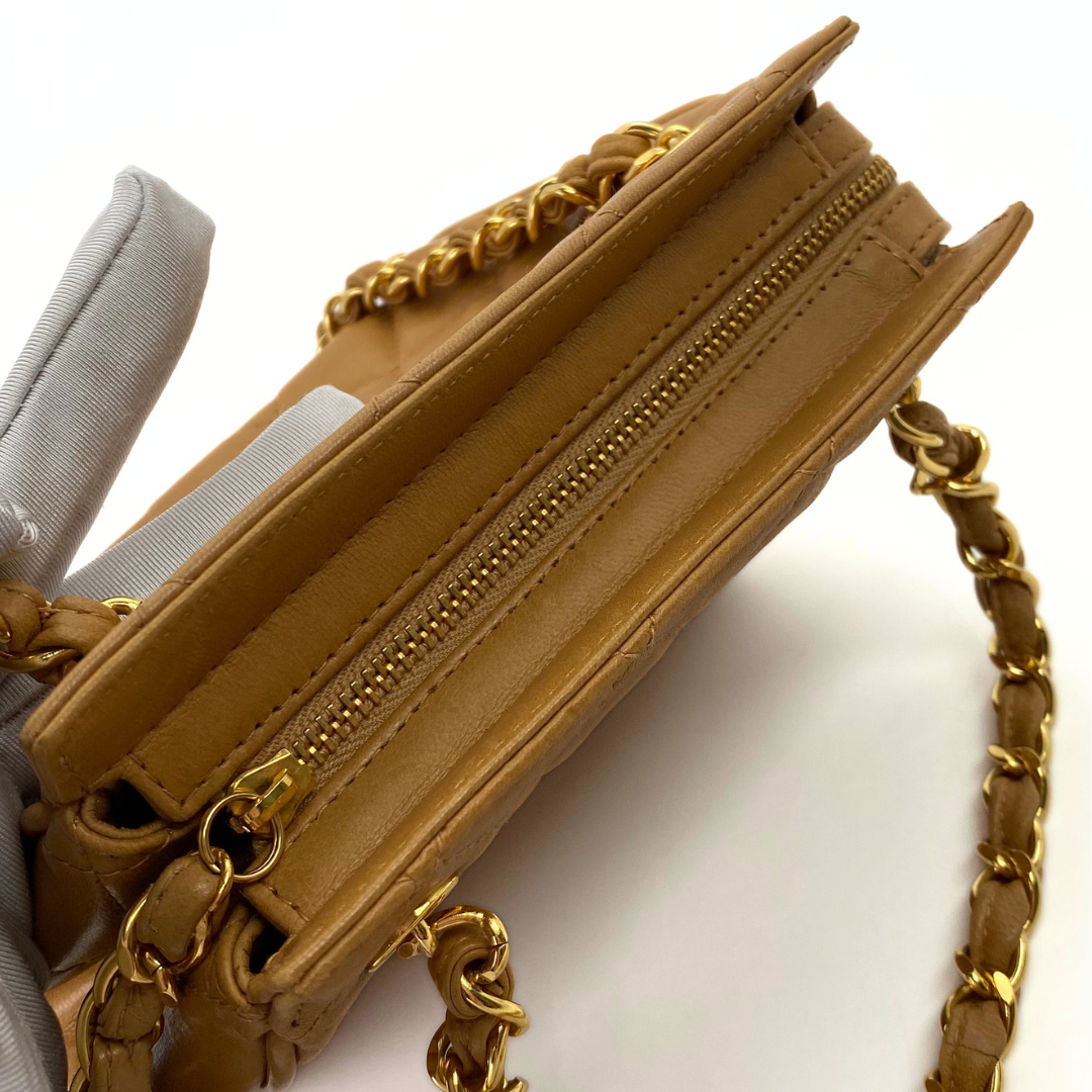 Kotone, 3 Series Matelasse Brown Lambskin with seal and card