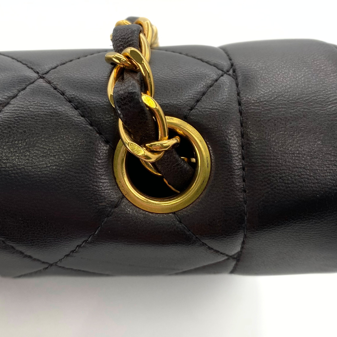 Solon, 3 Series Small Diana  Black Lambskin with seal only