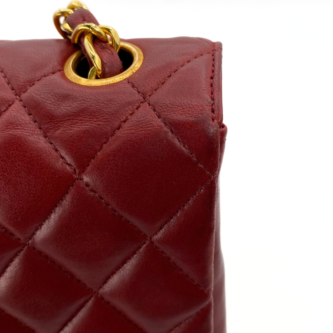 Evren, 1 Series Matelasse Bordeaux Lamb Gold Hardware with seal and card