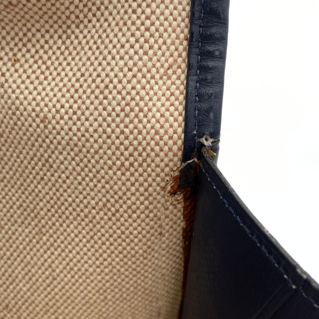 Adriel, 1978 Jige PM Blue Indigo Boxcalf Clutch with stamp 〇H