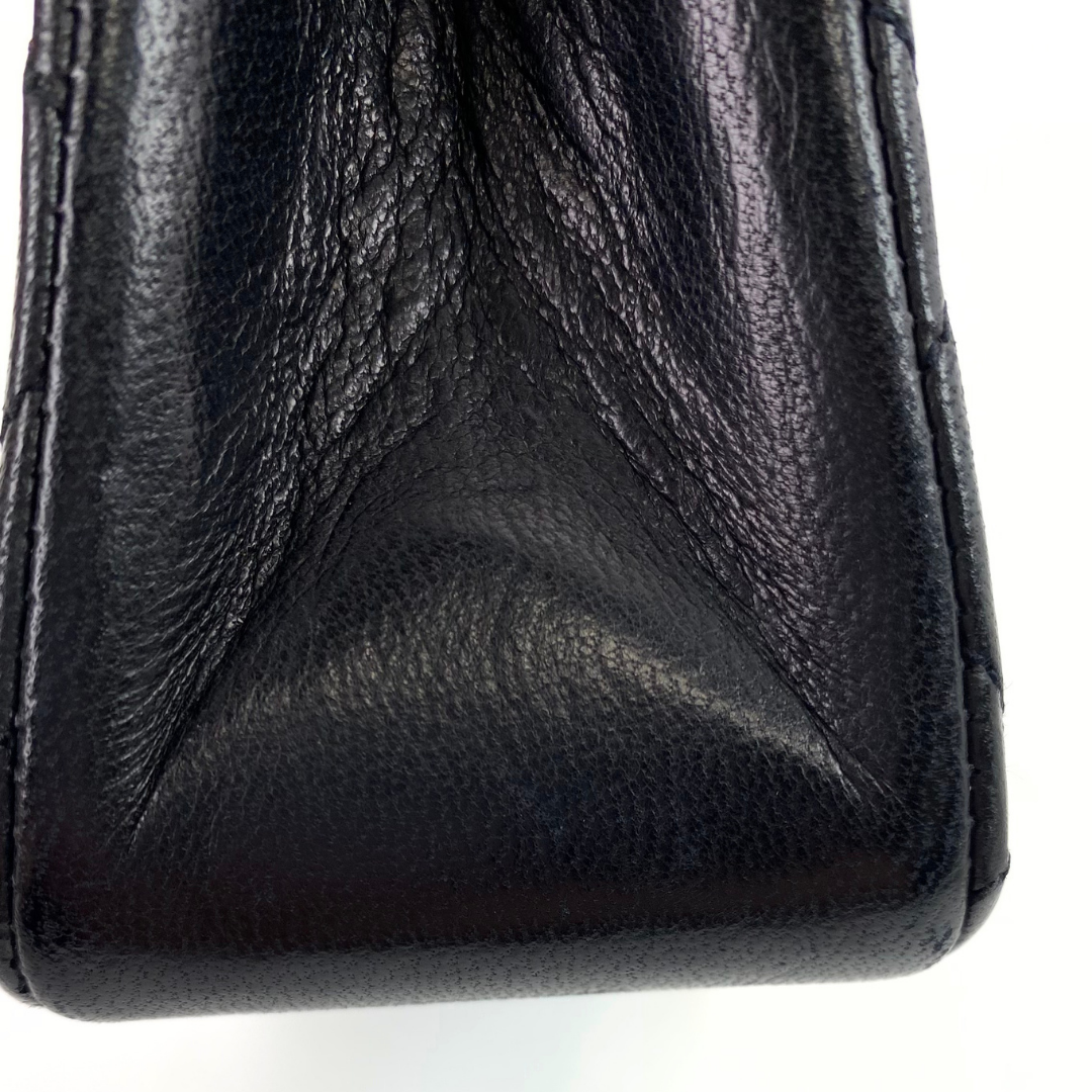 Wakana, 1 Series Matelasse Mini Black Lambskinw with seal and card
