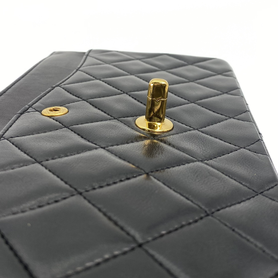 Bodhi, 0 Series Medium Classic Flap Black Lambskin with seal and card