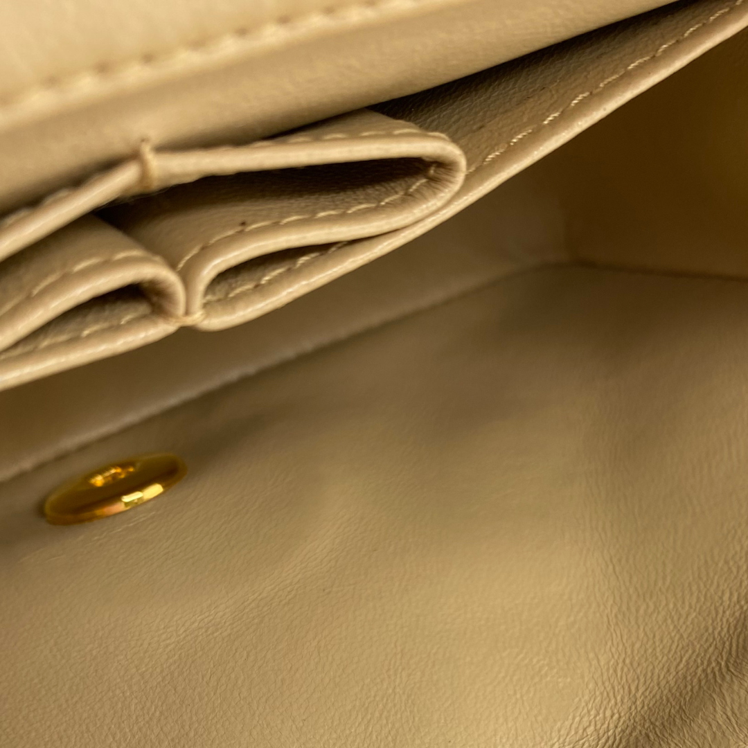 Misaki, 1 Series Mini Full Flap Beige Lambskin with seal and card