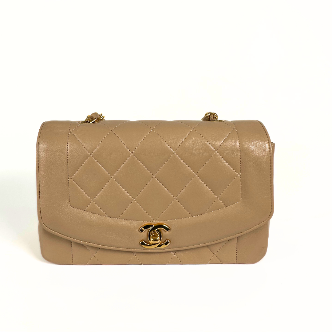 Yanny, 1 Series Small Diana Beige Lambskin with seal only