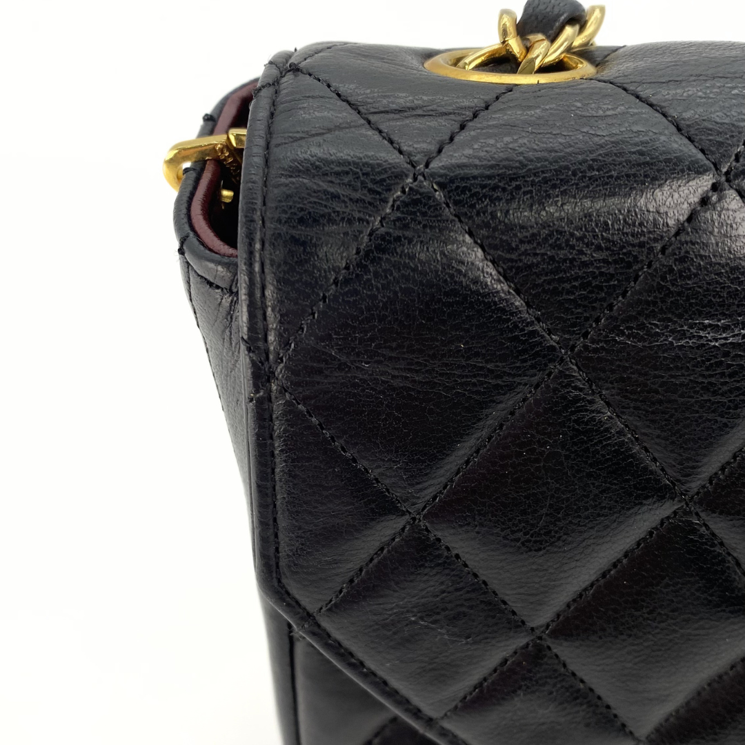 Reina, 0 Series Half Moon Black Lambskin with seal only