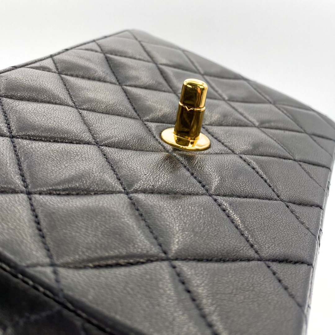 Leander, 3 Series Mini Square 17cm Black Lambskin with seal and card