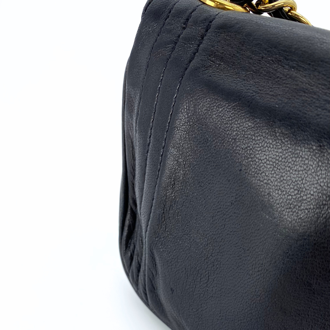 Rodion, 0 Series Black Lambskin Wallet On Chain with seal and card