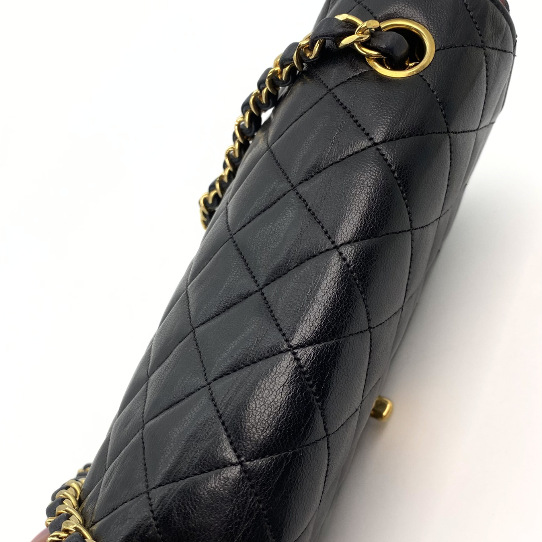 Reina, 0 Series Half Moon Black Lambskin with seal only