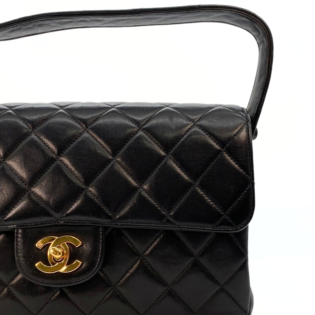 Eito, 4 Series Medium Single Flap Black Lambskin with seal and card