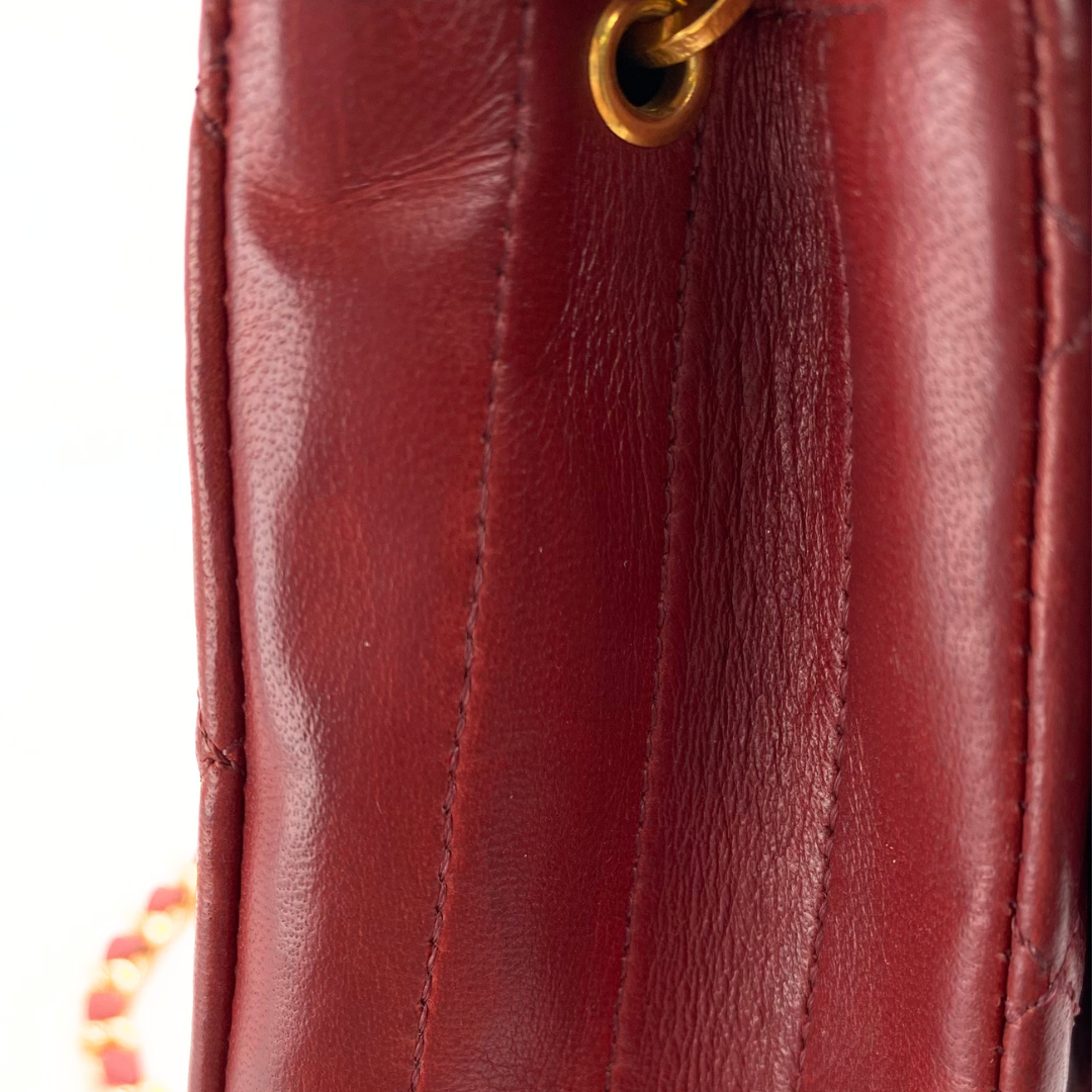 Evren, 1 Series Matelasse Bordeaux Lamb Gold Hardware with seal and card