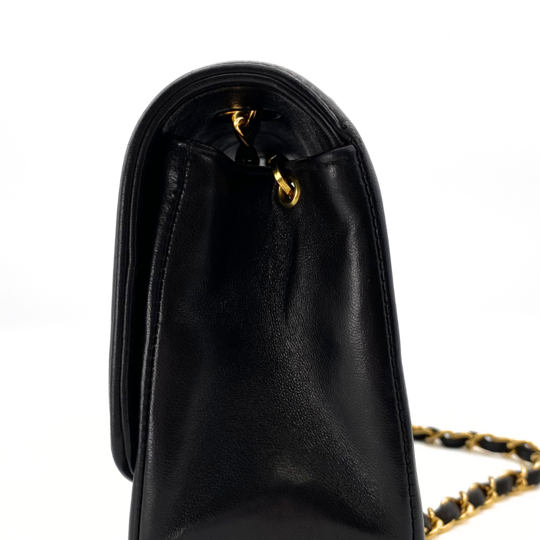 Solon, 3 Series Small Diana  Black Lambskin with seal only