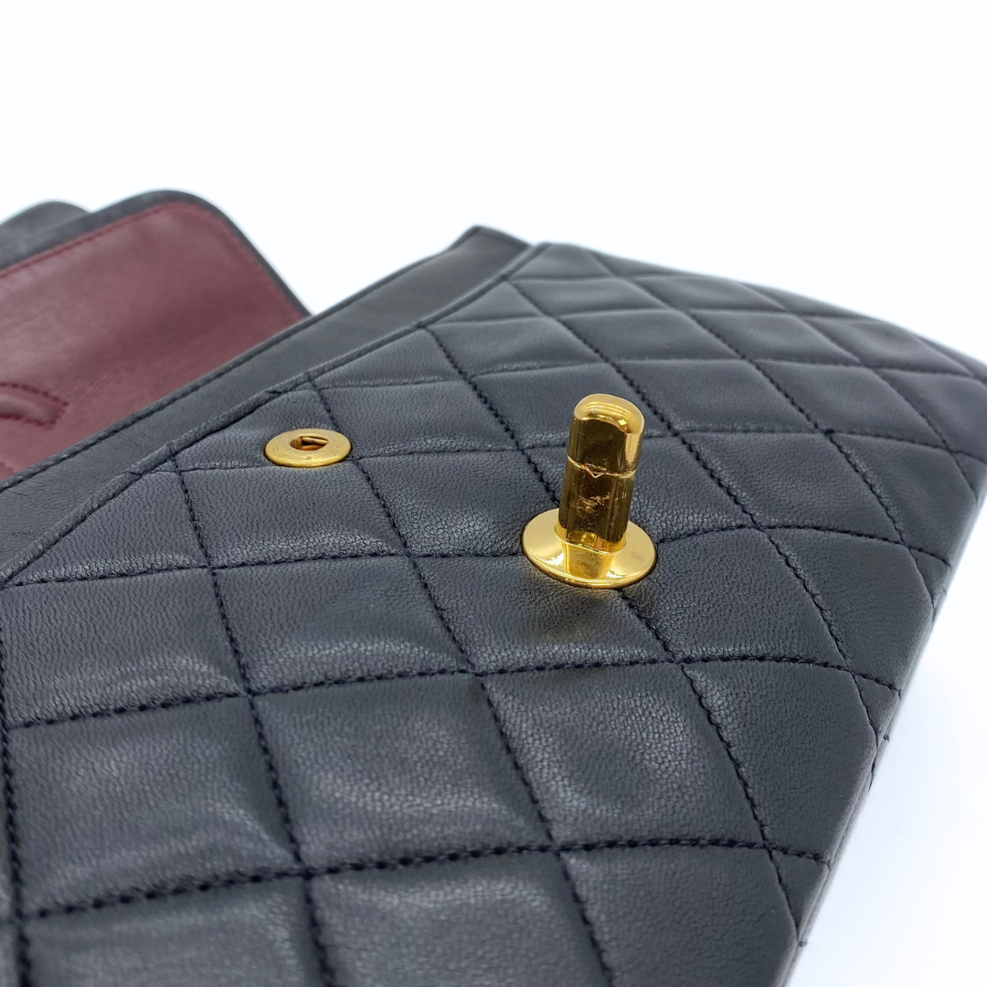 Gleb, 2 Series Small Classic Flap Black Lambskin with seal and card