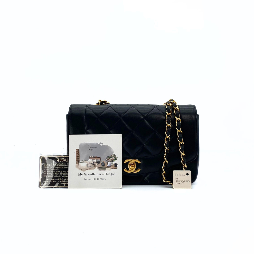 Kalina, 4 Series Small Diana Black Lambskin with seal and card