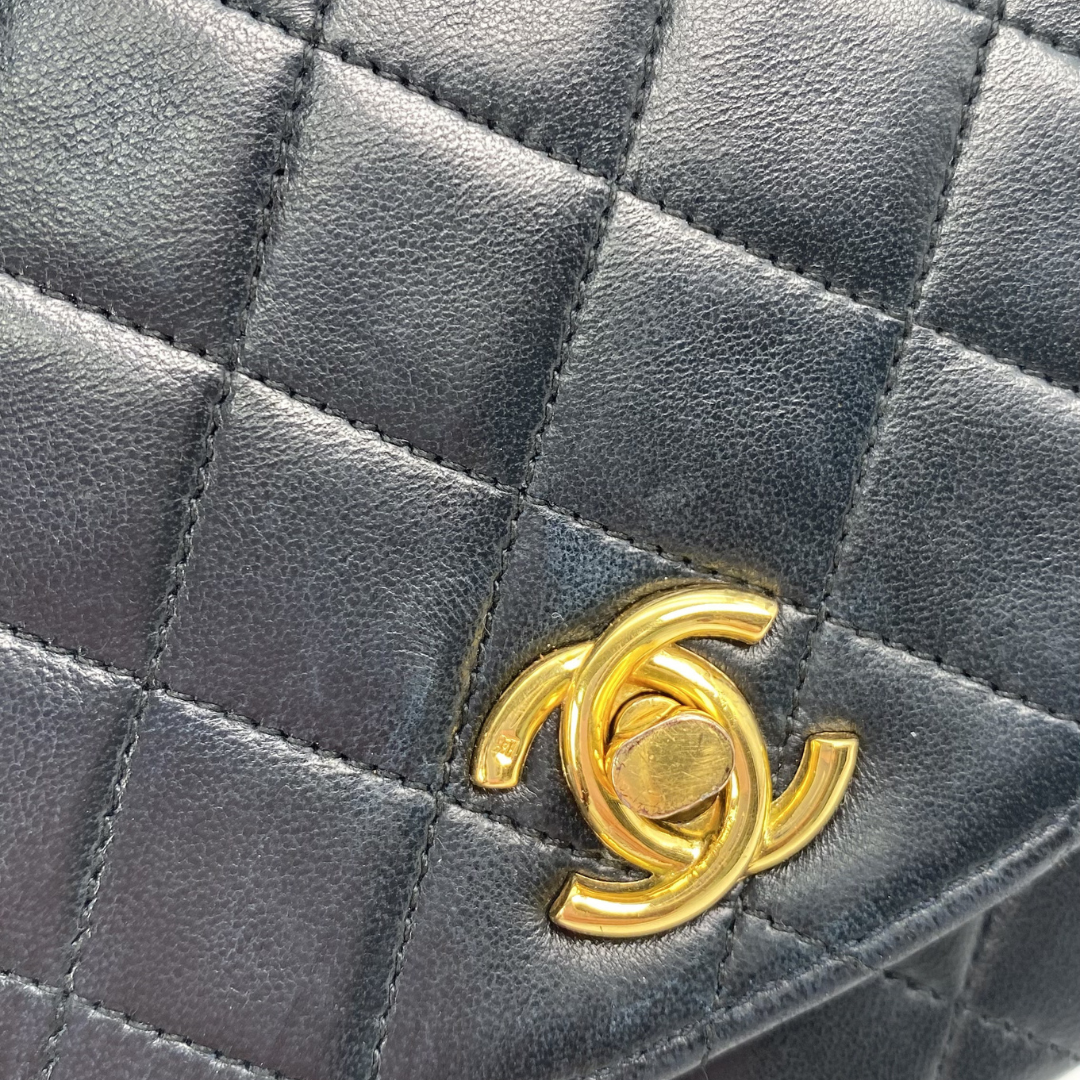 Gideon, 0 Series Semi Circle Black Lambskin with seal and card