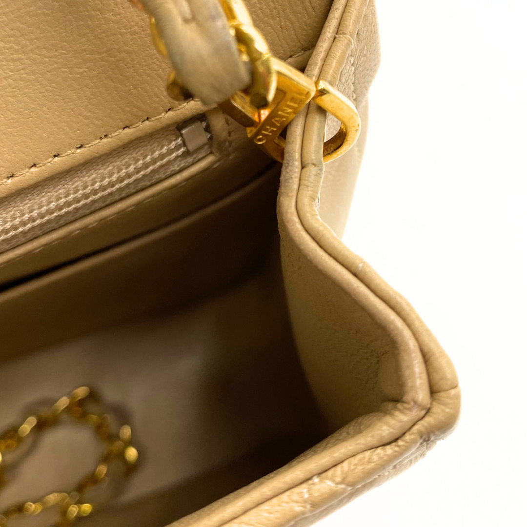 Sayaka, 1 Series Half Moon Beige Lambskin with seal and card