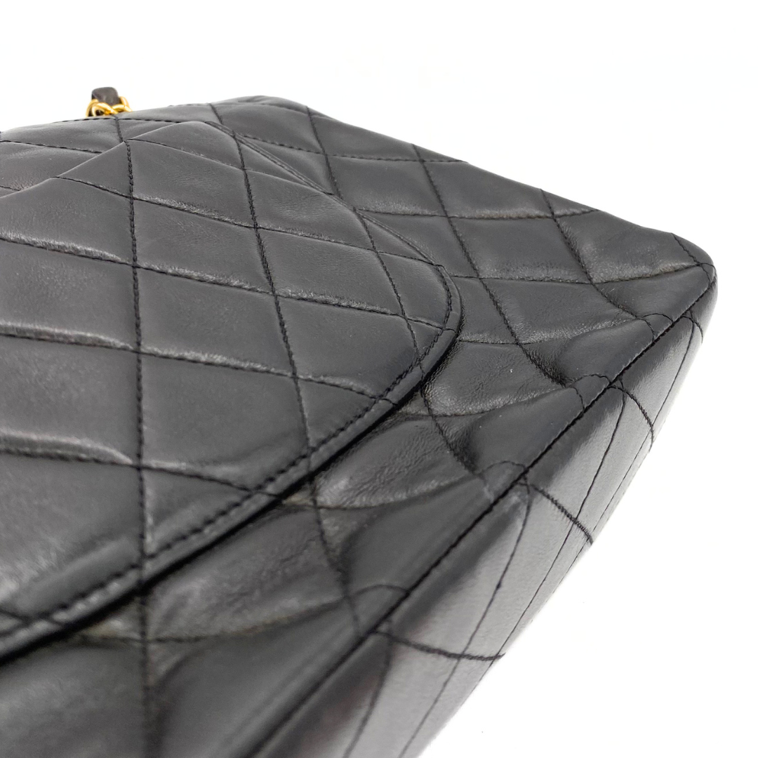 Subaru, 3 Series Medium Classic Flap Black Lambskin with seal and card