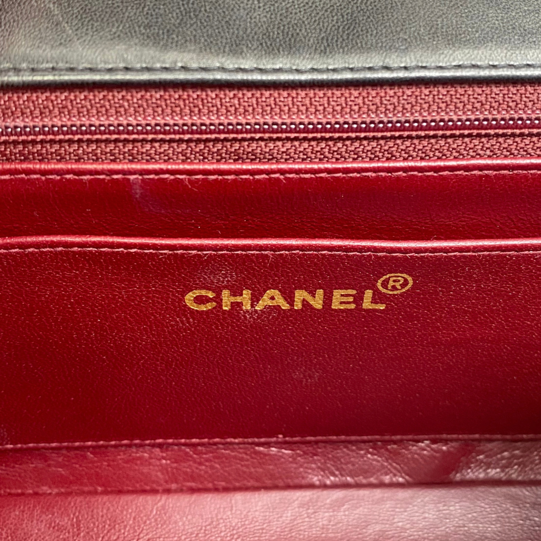 Issei, 2 Series Small Diana Black Lambskin with seal and card
