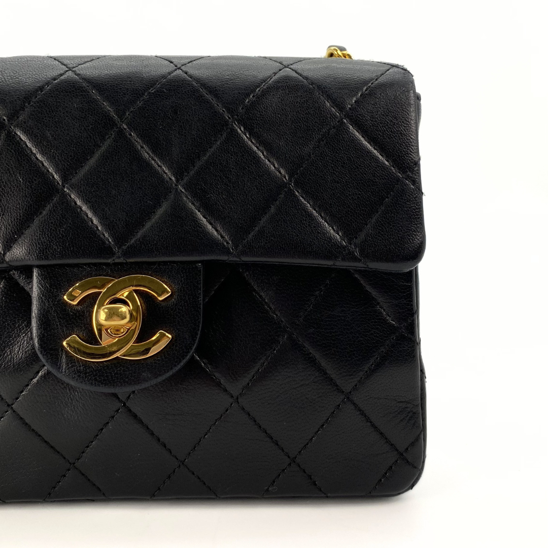 Alora, 0 Series Mini Square 17cm Black Lambskin with seal and card