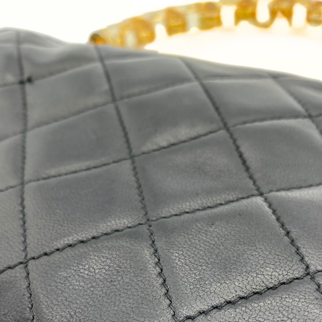 Ritsu, 1 Series Matelasse Black Lambskin with seal and card
