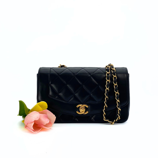Kalina, 4 Series Small Diana Black Lambskin with seal and card