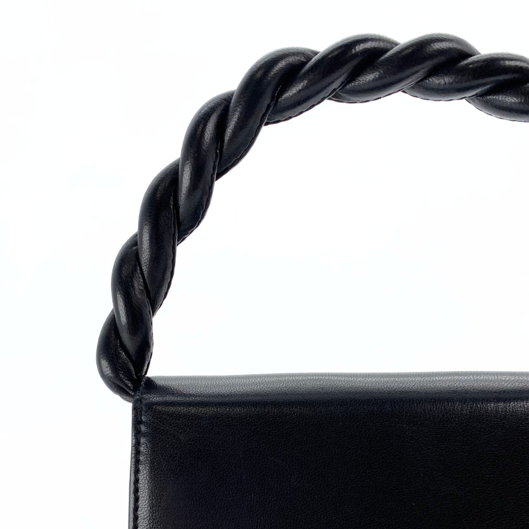 Makoto, 4 Series Turnlock Black Lambskin with seal and card