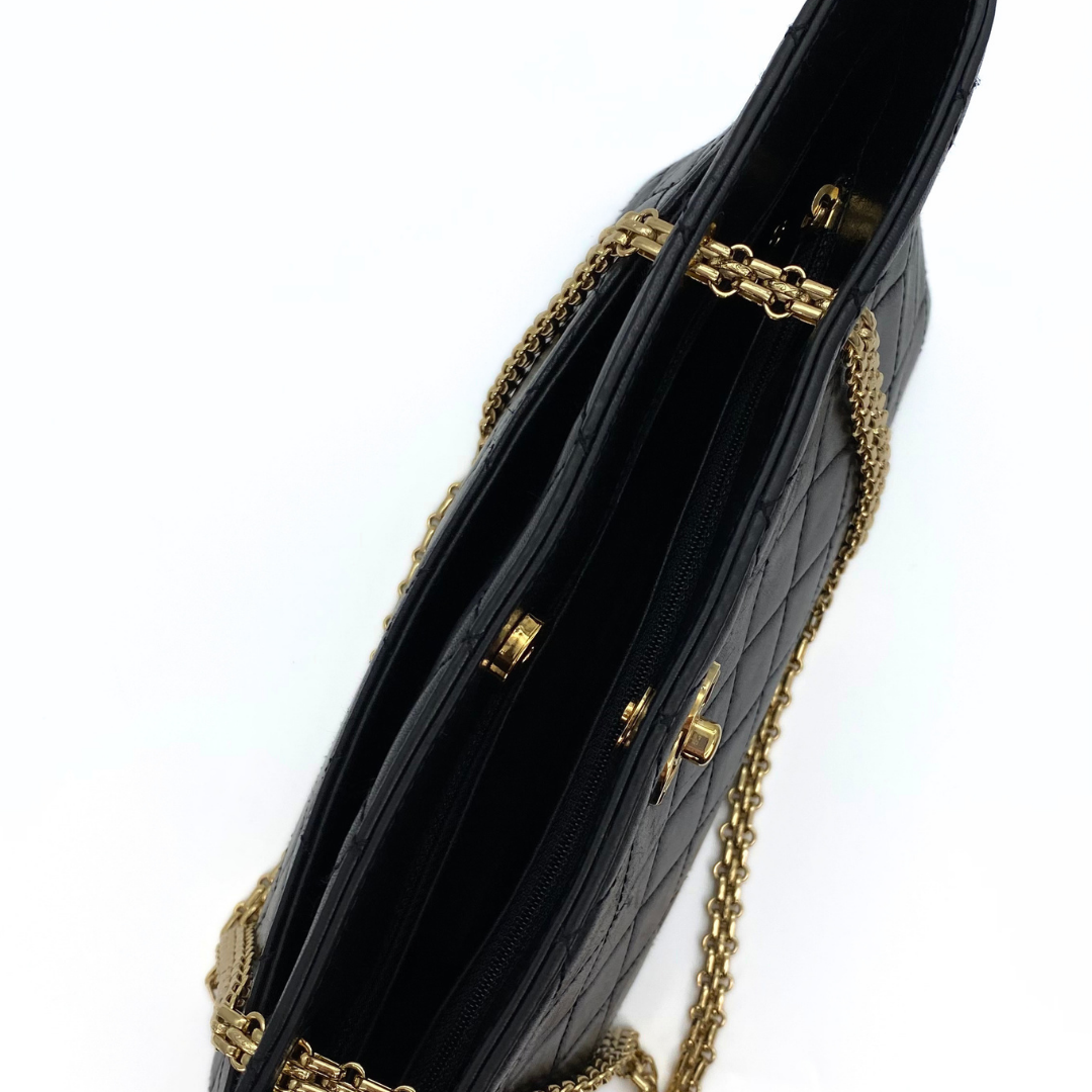 Sushma, 6 Series Tote Black Lambskin with Bijoux Chain with seal and card