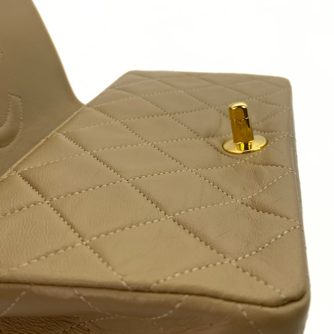 Misaki, 1 Series Mini Full Flap Beige Lambskin with seal and card