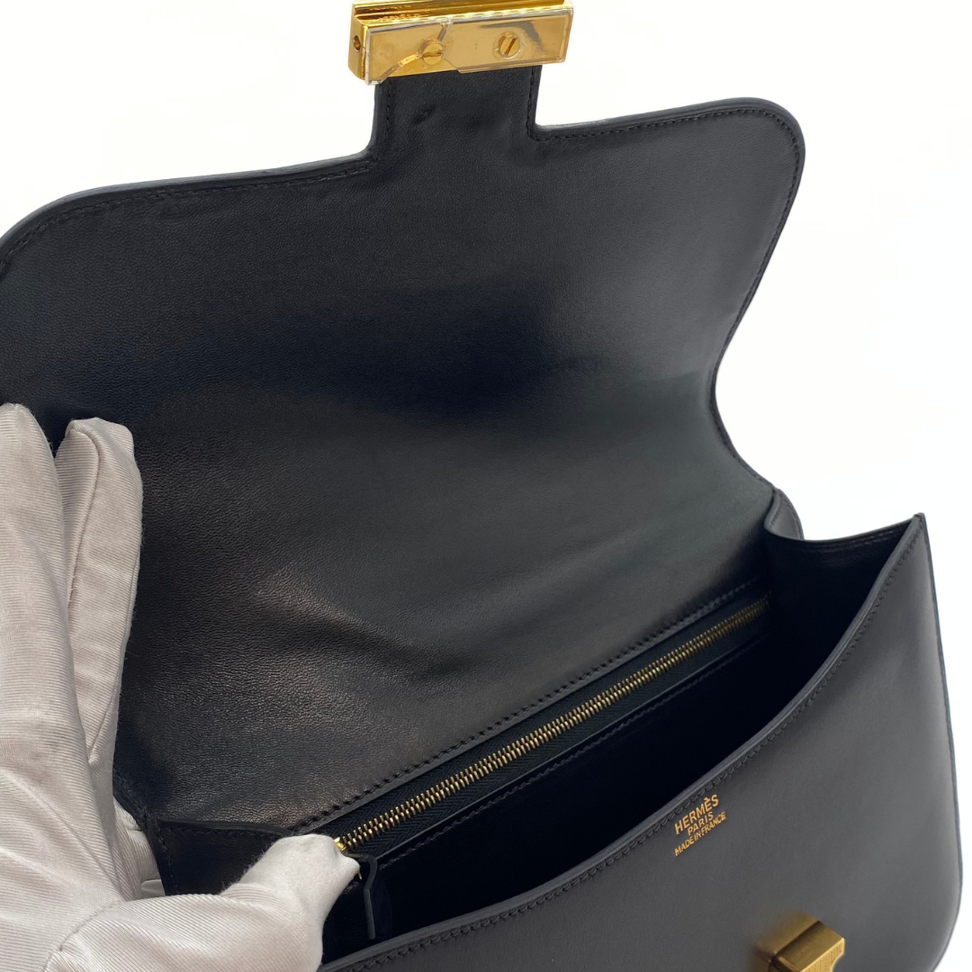 Lumi, 2003 Constance 23 Guilloche Black Boxcalf with stamp  □G