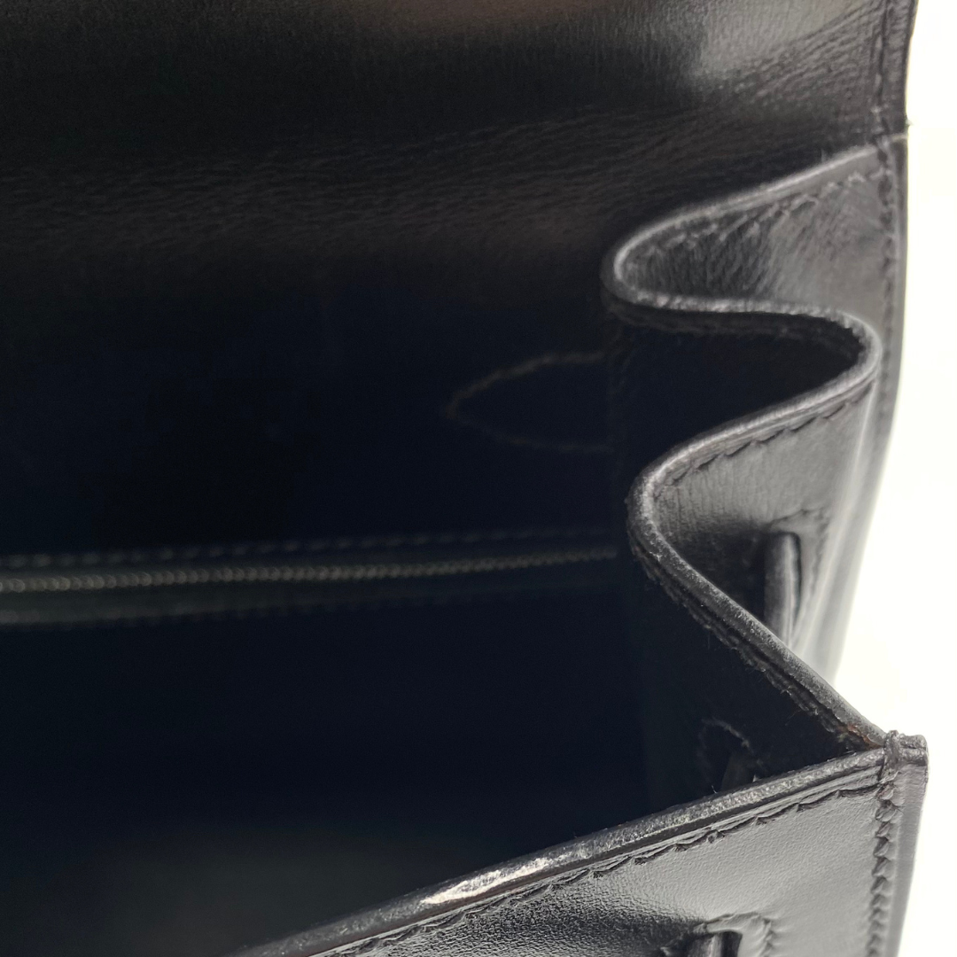 Lumen, 2002 Kelly 28 Sellier Black Boxcalf with stamp □F