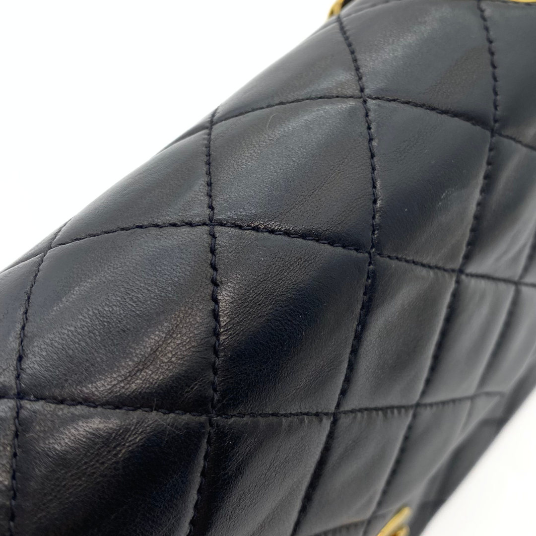 Adara, 3 Series Small Classic Flap Black Lambskin with seal and card